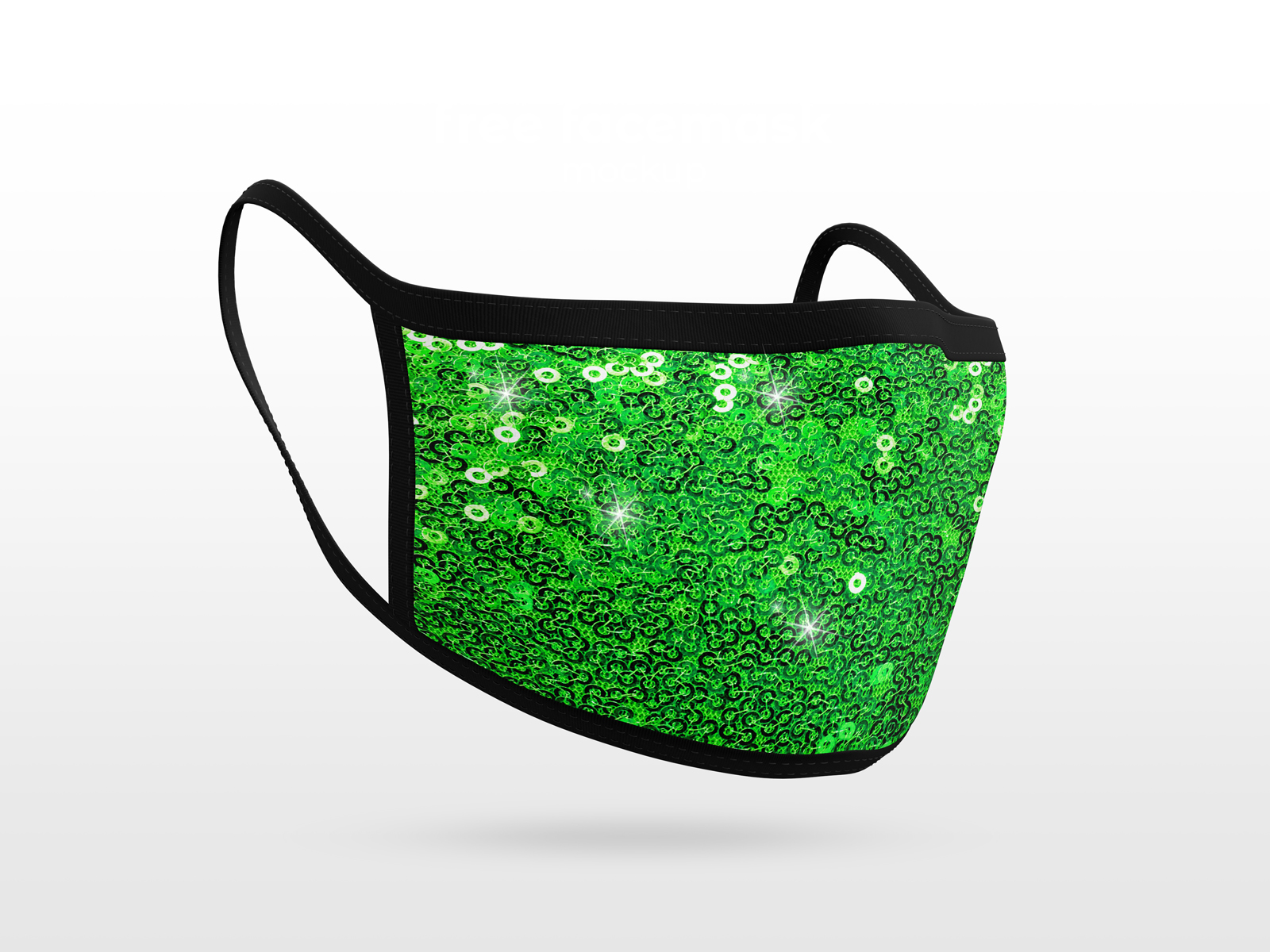 Sequins Fabric Mask Green
